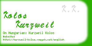 kolos kurzweil business card